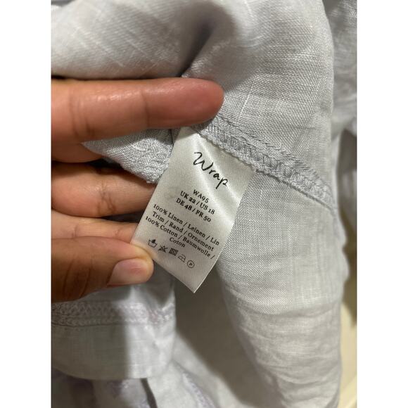 Wrap Designed in London 100% Linen Top US 18 - Picture 4 of 4